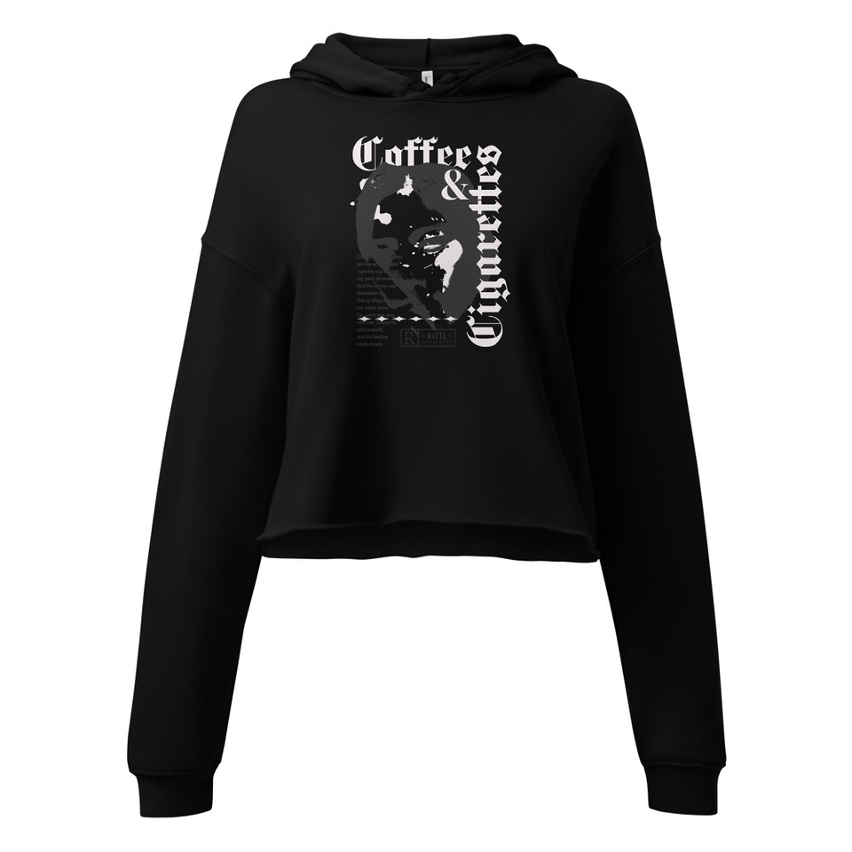 Coffee & Cigarettes Women's Cropped Hoodie