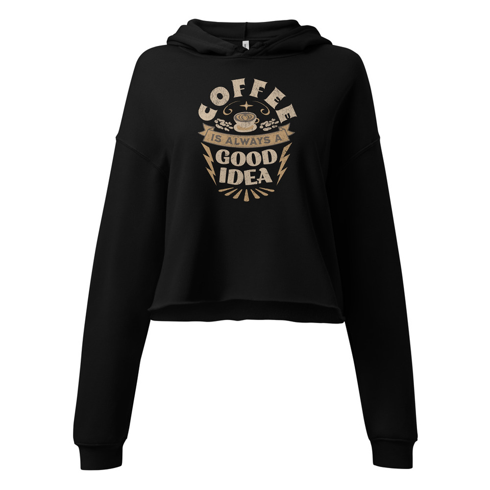 Coffee is always a good idea - Lightning Bolt Women's Cropped Hoodie