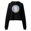 Colorful Fun Retro Style Badge Women's Cropped Hoodie