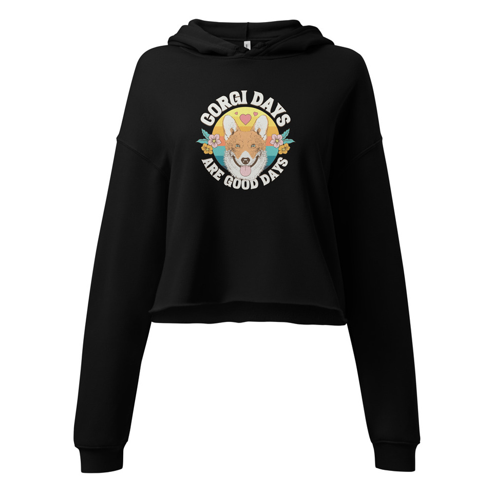 Corgi Days - Funny Animal Women's Cropped Hoodie