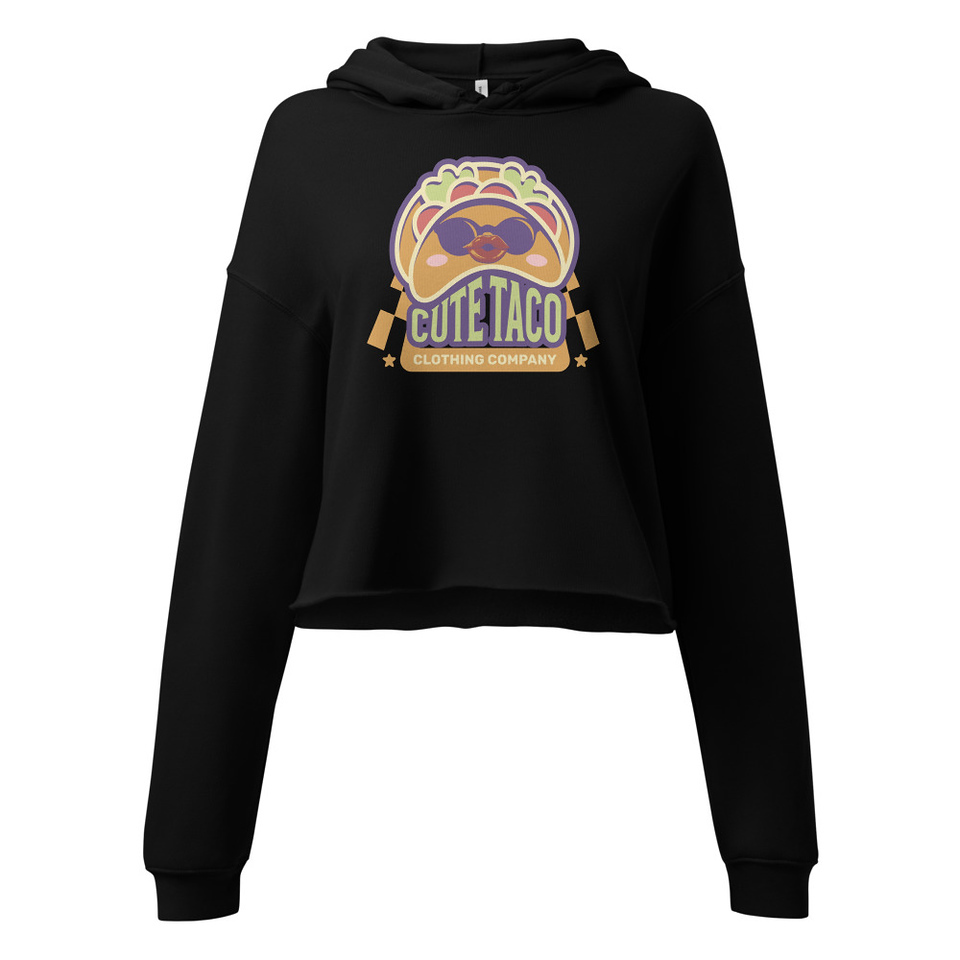 Cute Taco - Colorful Mexican Tortilla Women's Cropped Hoodie