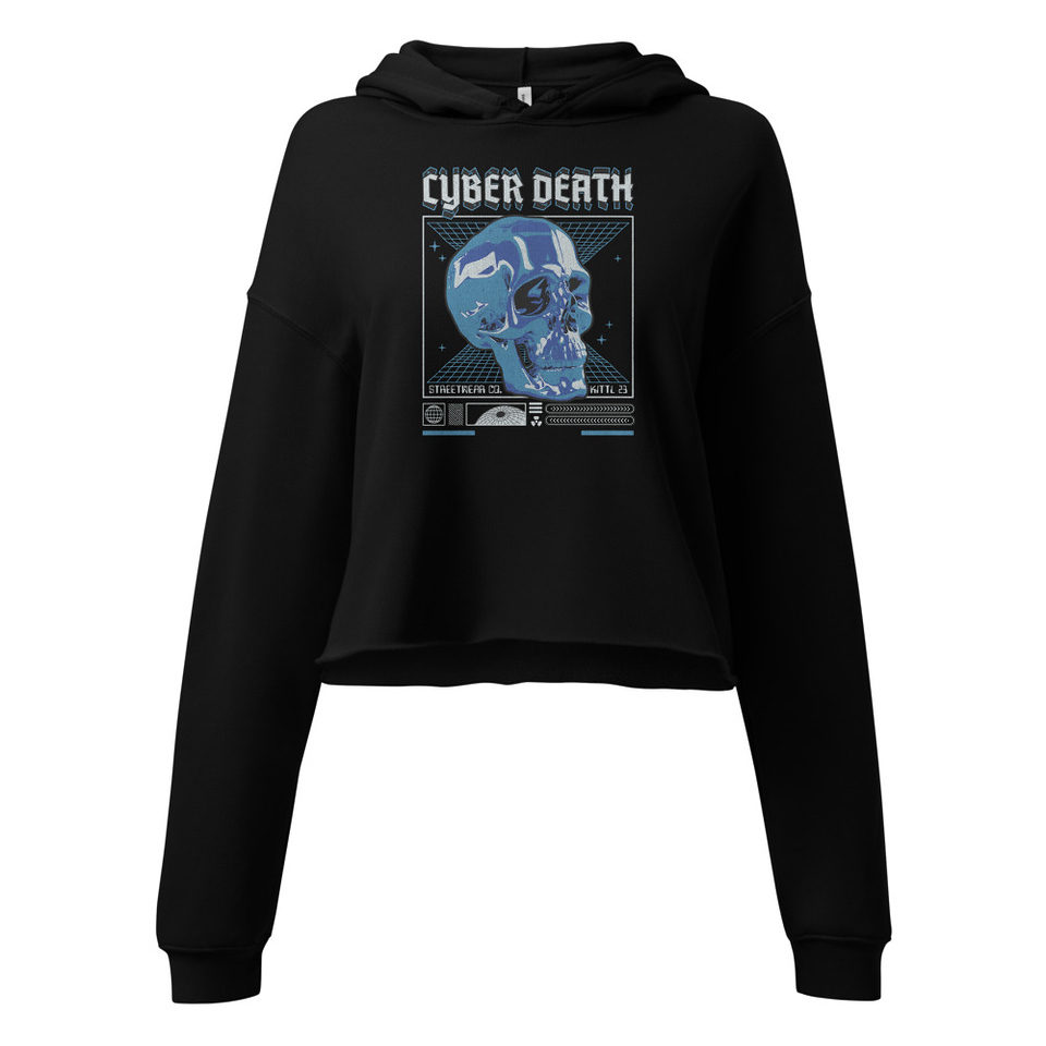 Cyber Death - Skull Women's Cropped Hoodie
