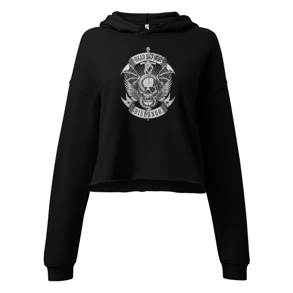 DEAD BEFORE DISHONOR Women's Cropped Hoodie