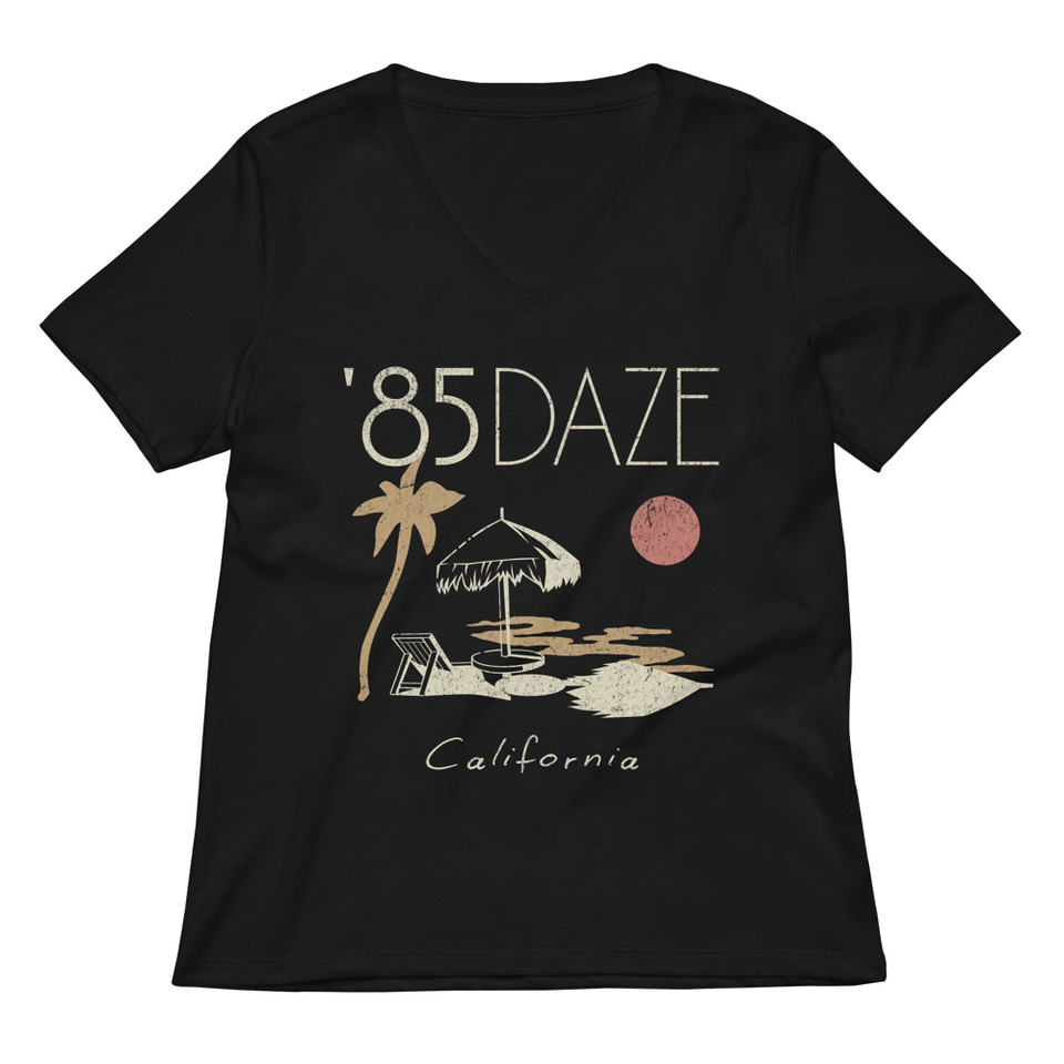 '85 Daze California Women's Relaxed V-Neck T-Shirt