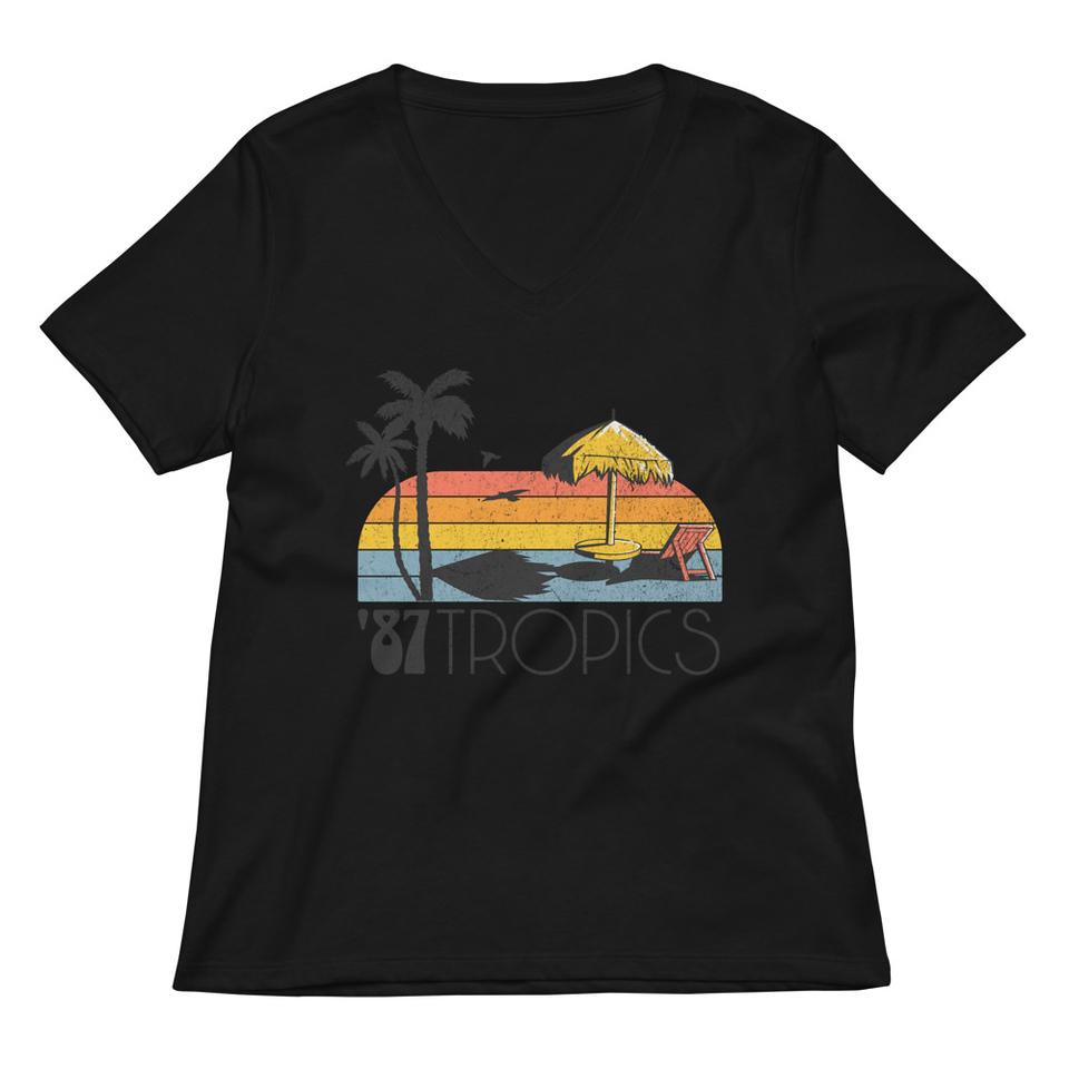 '87 Tropics Women's Relaxed V-Neck T-Shirt