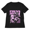 'Press Pause' Anime Gaming Women's Relaxed V-Neck T-Shirt