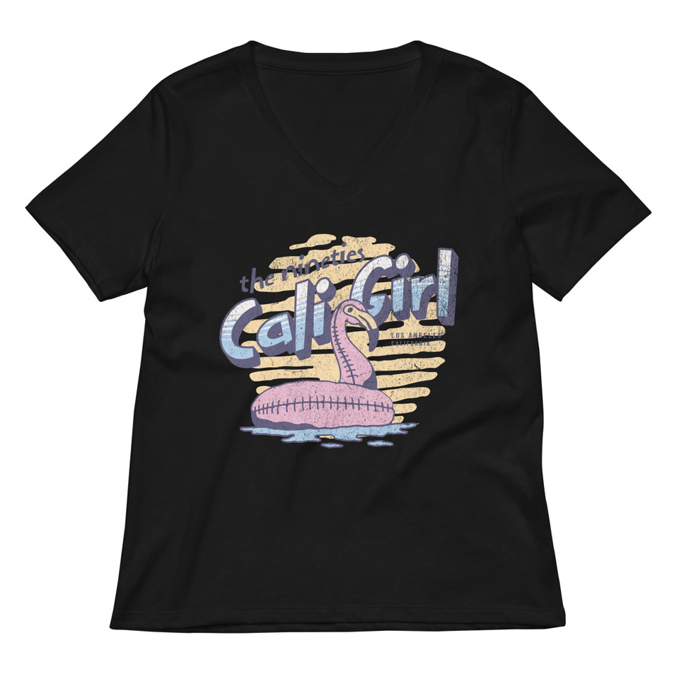90's Cali Girl Women's Relaxed V-Neck T-Shirt