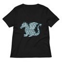A Dragon Rises - Typographic Lettering Women's Relaxed V-Neck T-Shirt