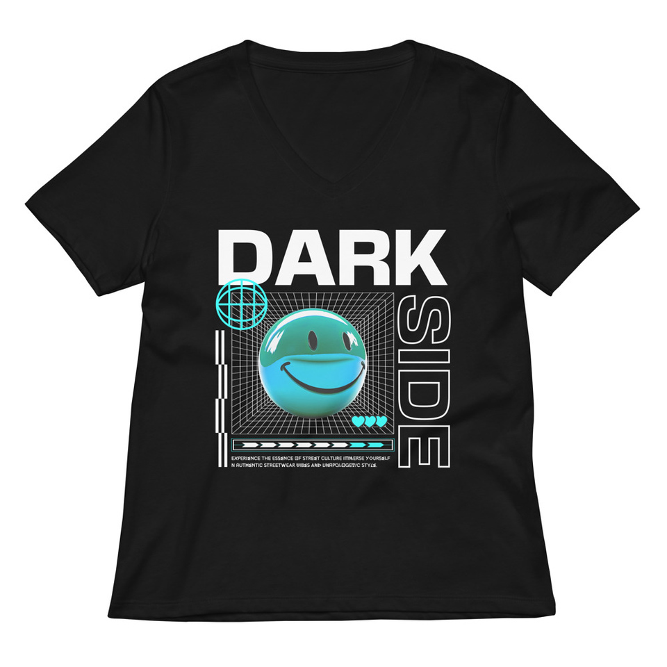 Abstract Y2K Women's Relaxed V-Neck T-Shirt