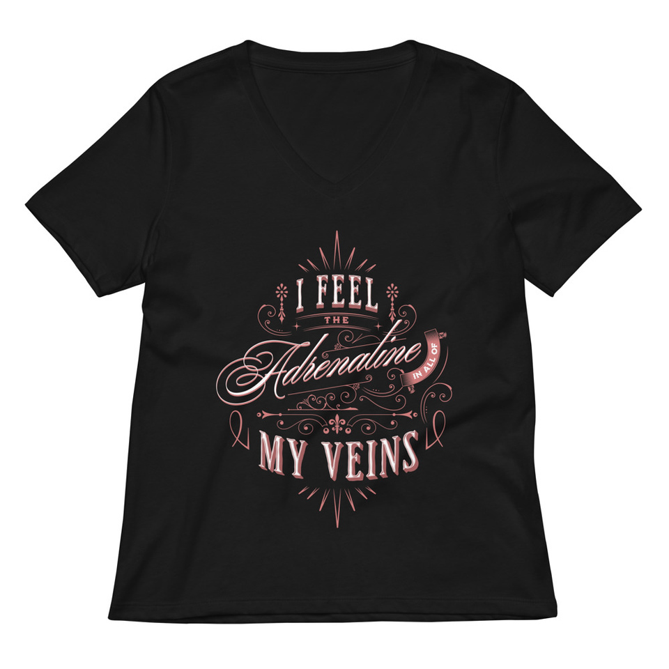 Adrenaline in my Veins - Victorian Women's Relaxed V-Neck T-Shirt
