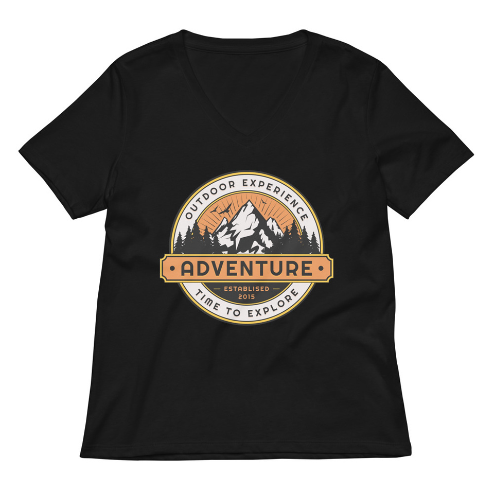 Adventure - Outdoor Mountain Women's Relaxed V-Neck T-Shirt