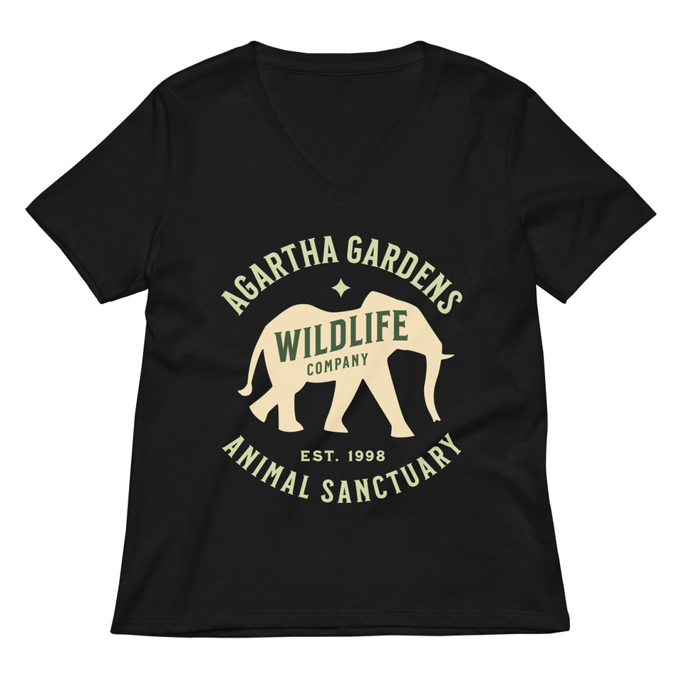 Agartha Gardens Wildlife - Animal Sanctuary Women's Relaxed V-Neck T-Shirt