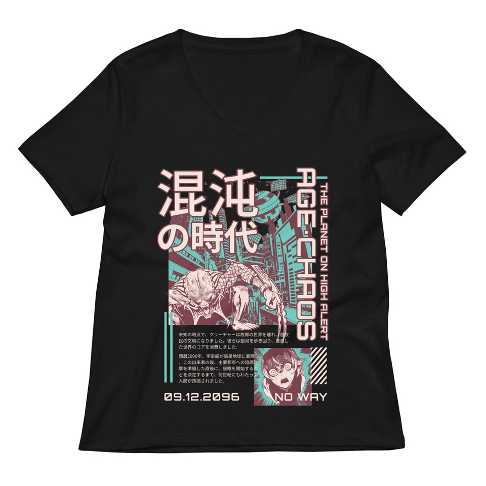Age of Chaos - Japanese Anime Women's Relaxed V-Neck T-Shirt
