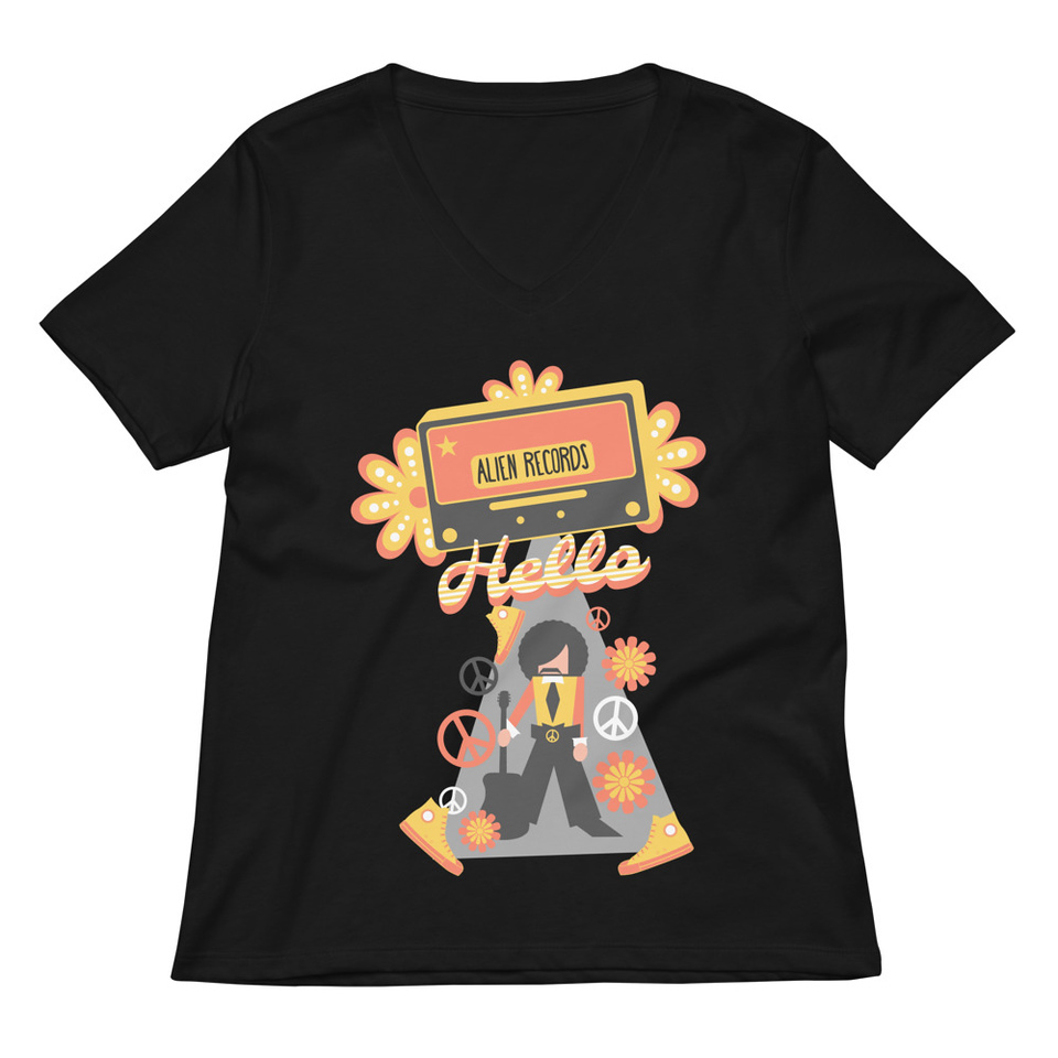 Alien Records  Women's Relaxed V-Neck T-Shirt
