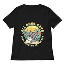 All Cool Cats - Sunset Beach Women's Relaxed V-Neck T-Shirt