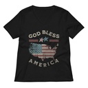 America - Land Of The Free Women's Relaxed V-Neck T-Shirt