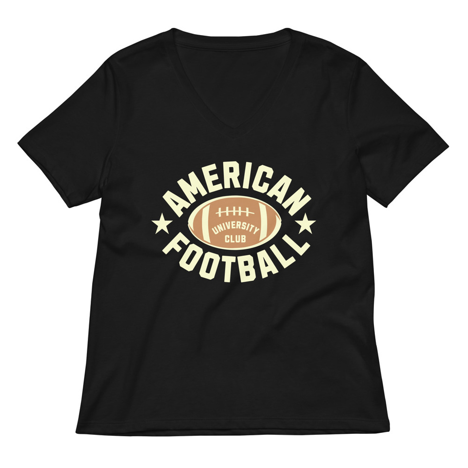 American Football - Athletic Sports Women's Relaxed V-Neck T-Shirt