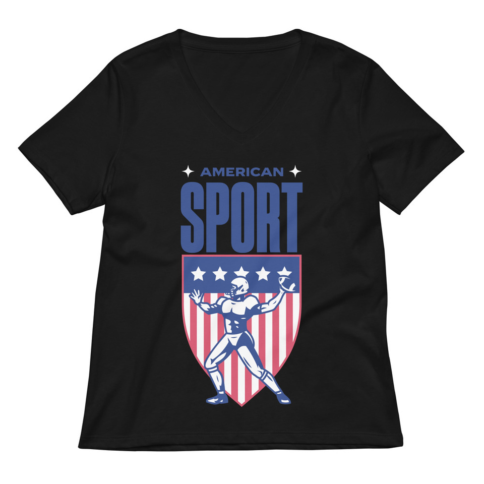American Football Sport Women's Relaxed V-Neck T-Shirt