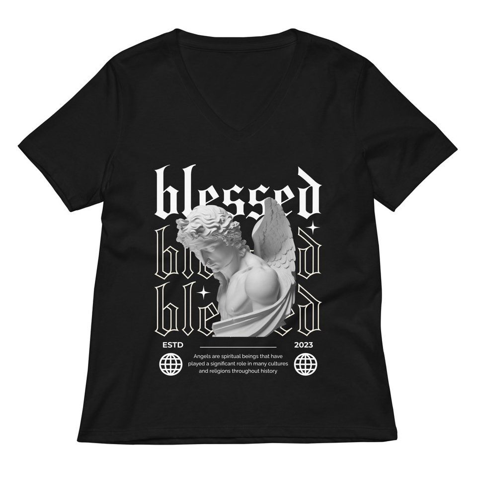 Angel Women's Relaxed V-Neck T-Shirt
