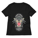 Angry Meow Clothing Company - Panther Women's Relaxed V-Neck T-Shirt
