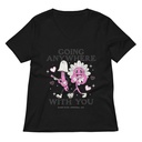 Anywhere With You - Typographic Cartoon Streetwear Women's Relaxed V-Neck T-Shirt