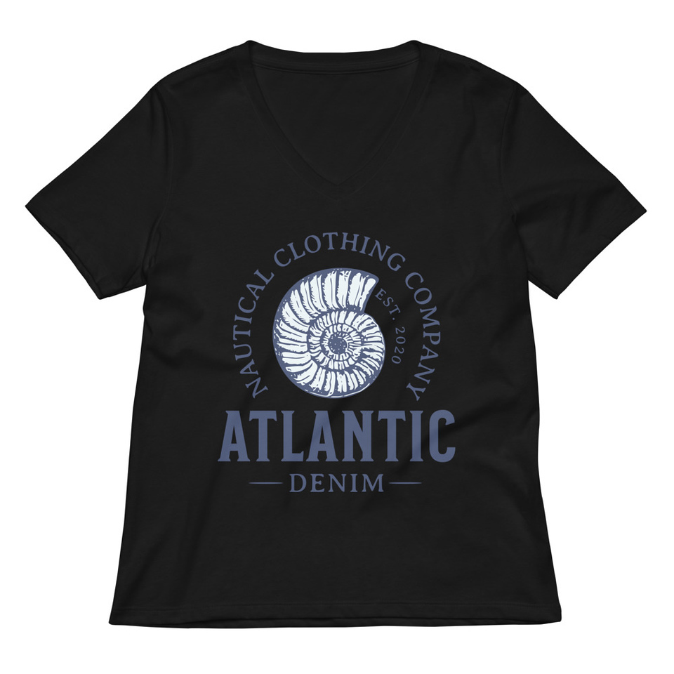 Atlantic Denim - Nautical Women's Relaxed V-Neck T-Shirt
