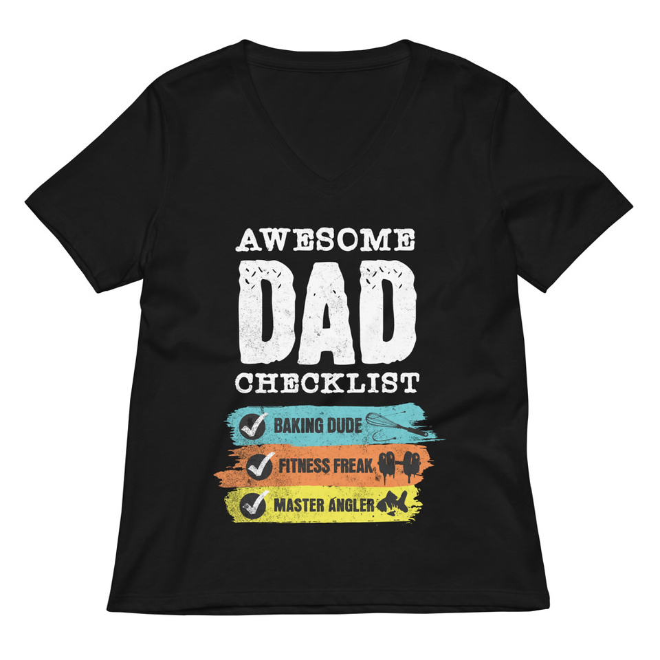 Awesome Dad Checklist Women's Relaxed V-Neck T-Shirt