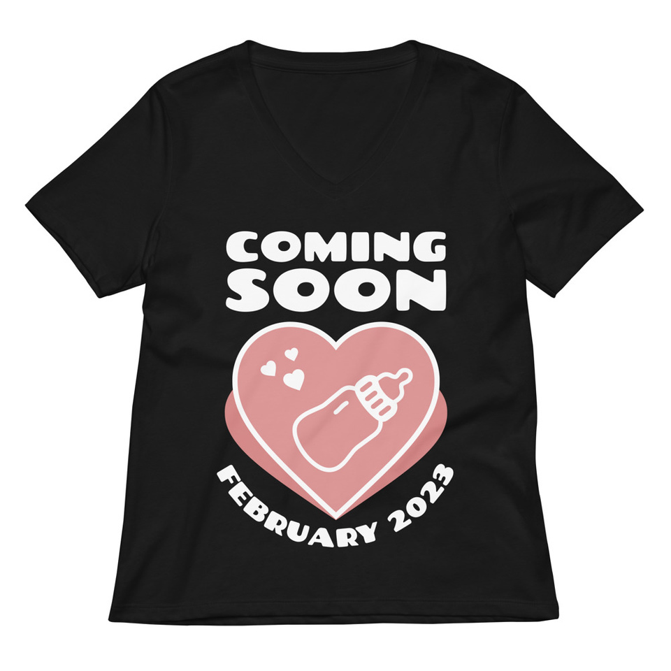 Baby Announcement - Feeding Bottle Women's Relaxed V-Neck T-Shirt