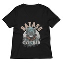 BADASS CAT DAT Women's Relaxed V-Neck T-Shirt