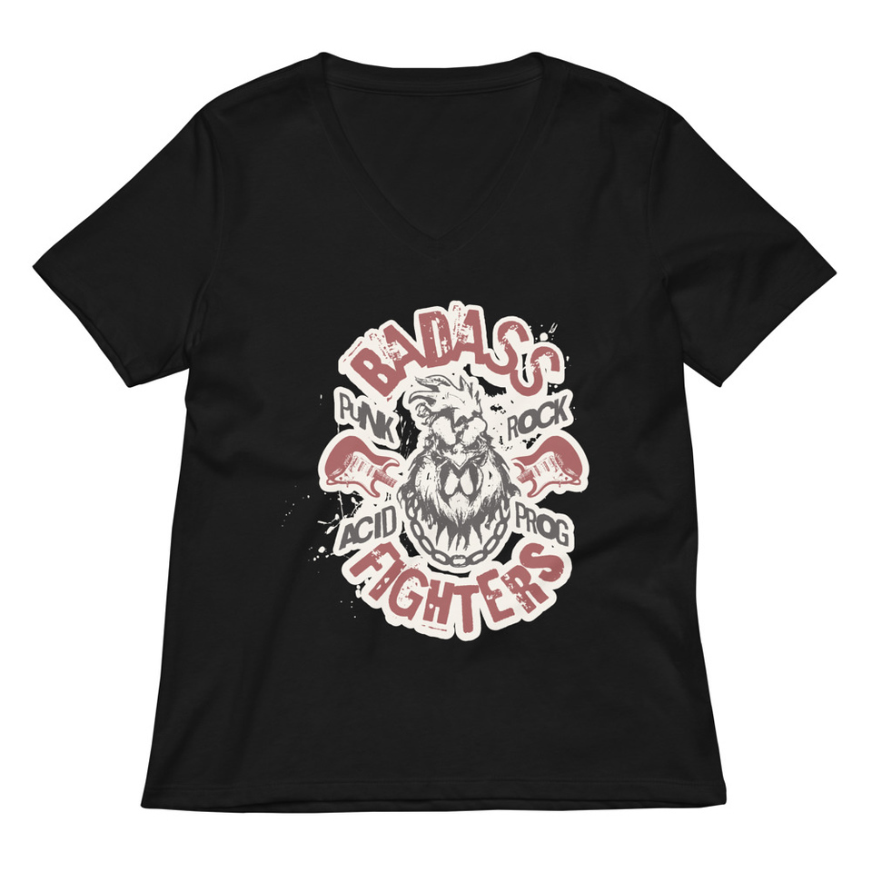 Badass Fighters Women's Relaxed V-Neck T-Shirt