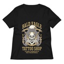 Bald Eagle Tattoo Shop - Skeleton Women's Relaxed V-Neck T-Shirt