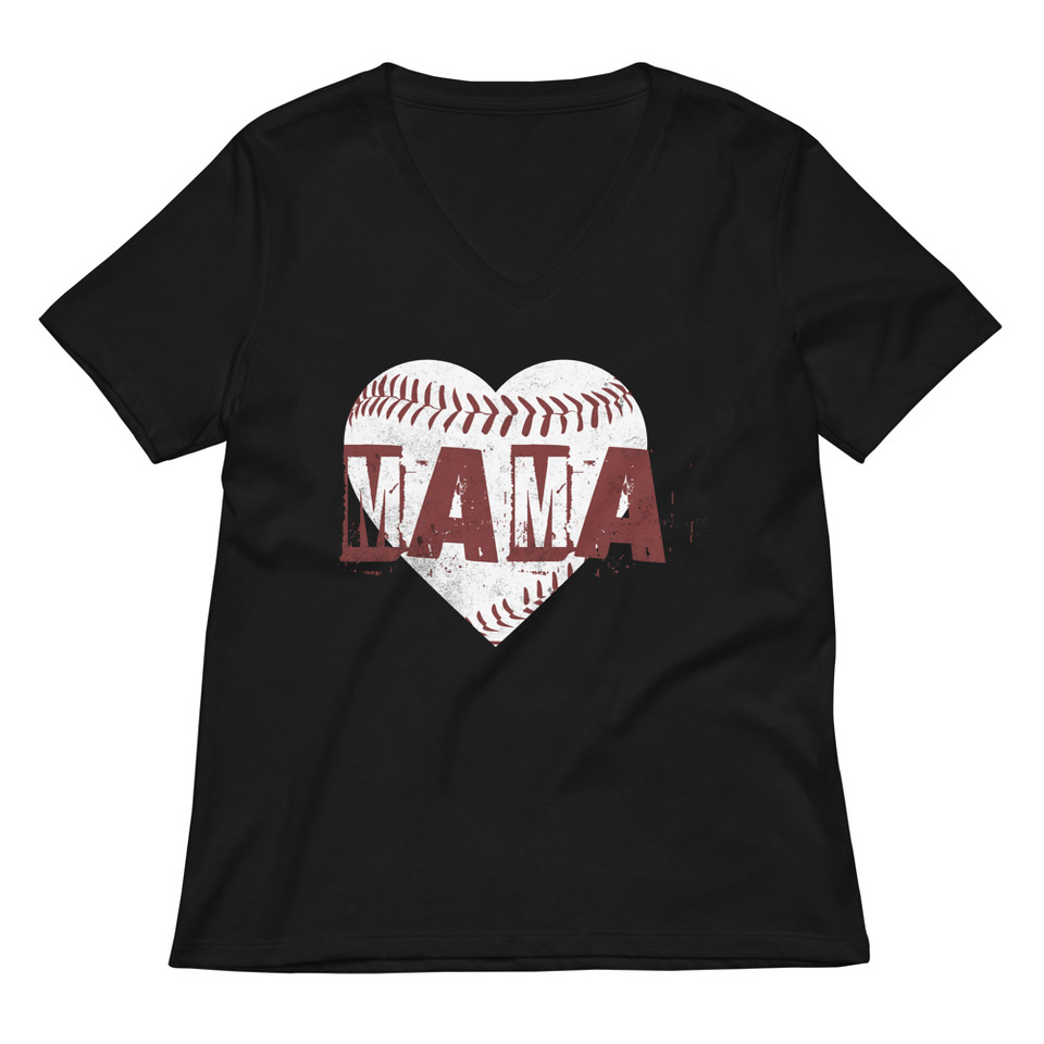 Baseball MAMA Women's Relaxed V-Neck T-Shirt