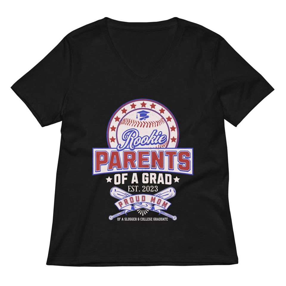 Baseball Mom Of A Graduate Women's Relaxed V-Neck T-Shirt