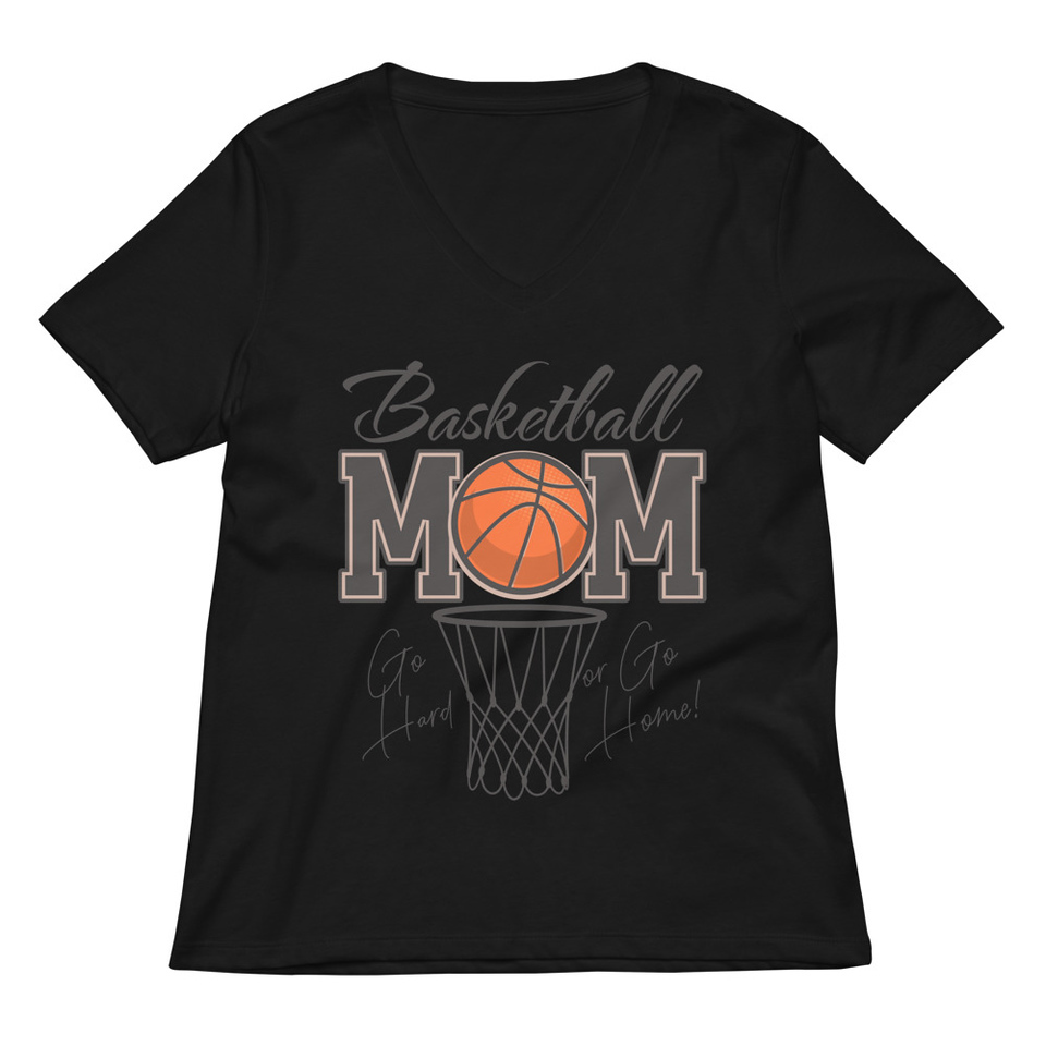 Basketball Mom - Mother's Day Women's Relaxed V-Neck T-Shirt