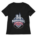 Basketball Sports Logo Women's Relaxed V-Neck T-Shirt