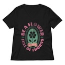 Be A Flower  Women's Relaxed V-Neck T-Shirt