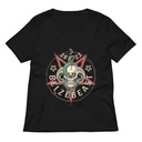 Belzebeast Pentagram - Halloween Skull with Snake Women's Relaxed V-Neck T-Shirt