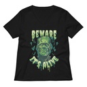 Beware of Frankenstein - Scary Halloween Women's Relaxed V-Neck T-Shirt