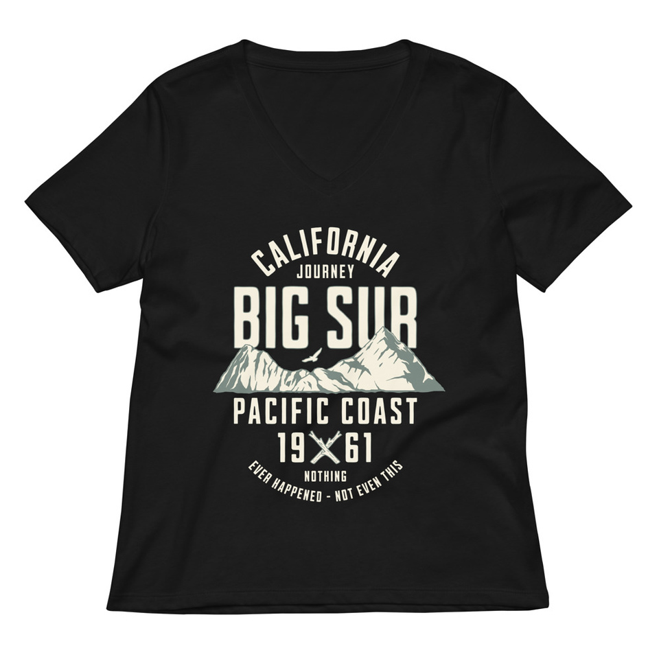Big Sur - Outdoor Mountain Women's Relaxed V-Neck T-Shirt