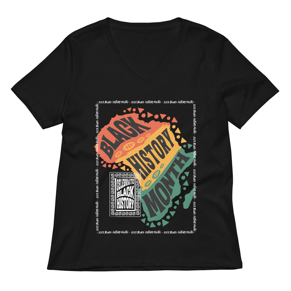 Black History Month - Tribal History Women's Relaxed V-Neck T-Shirt
