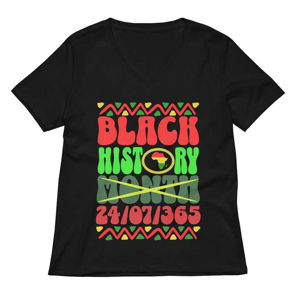 Black History Month Women's Relaxed V-Neck T-Shirt
