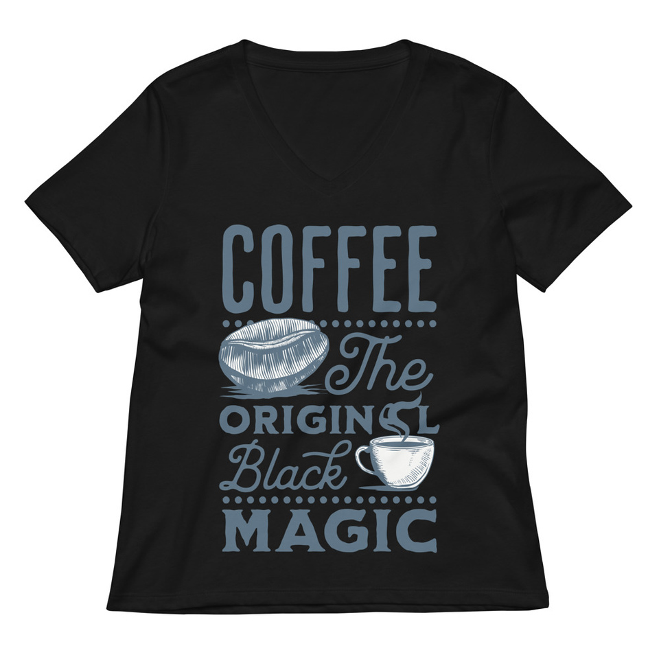 Black Magic Coffee - Simple Cup Women's Relaxed V-Neck T-Shirt