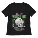 Blessing With Suffer Women's Relaxed V-Neck T-Shirt