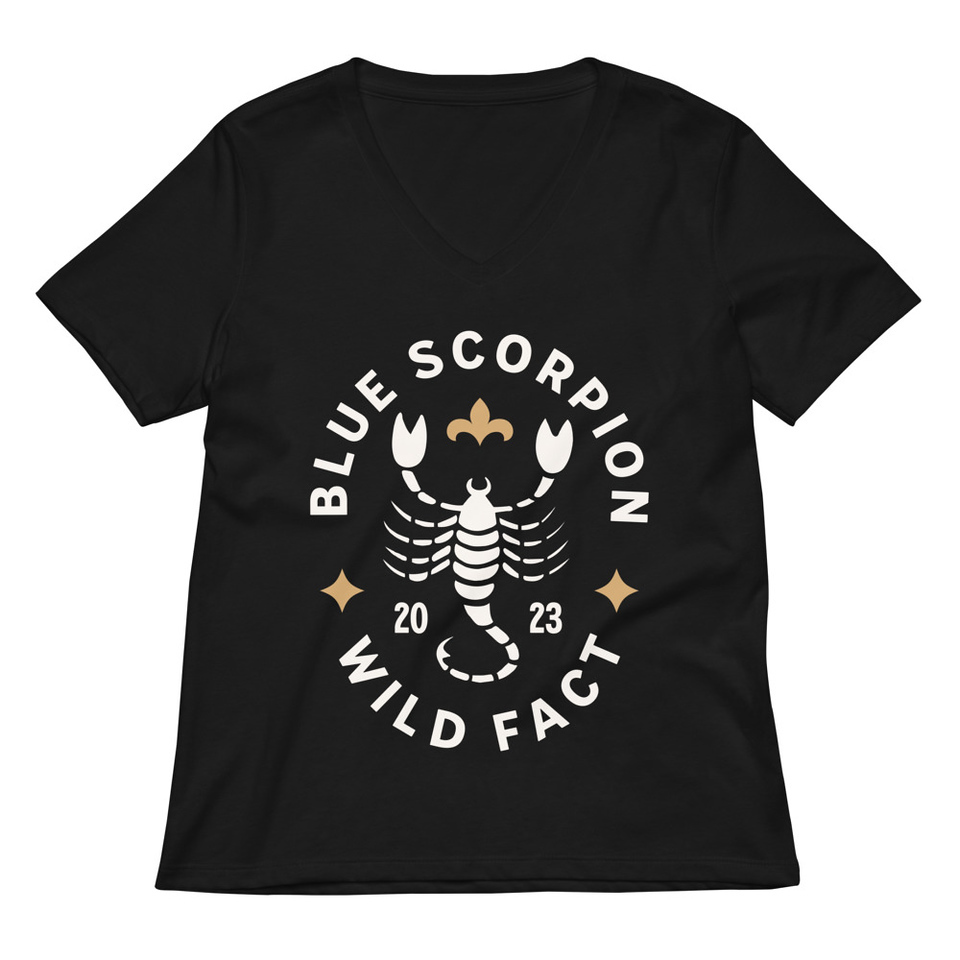 Blue Scorpion - Wildlife Animal Women's Relaxed V-Neck T-Shirt