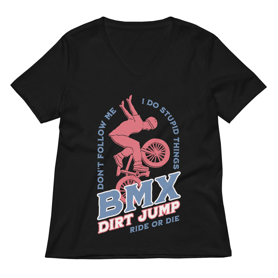 BMX Dirt Jump - Extreme Sports Women's Relaxed V-Neck T-Shirt