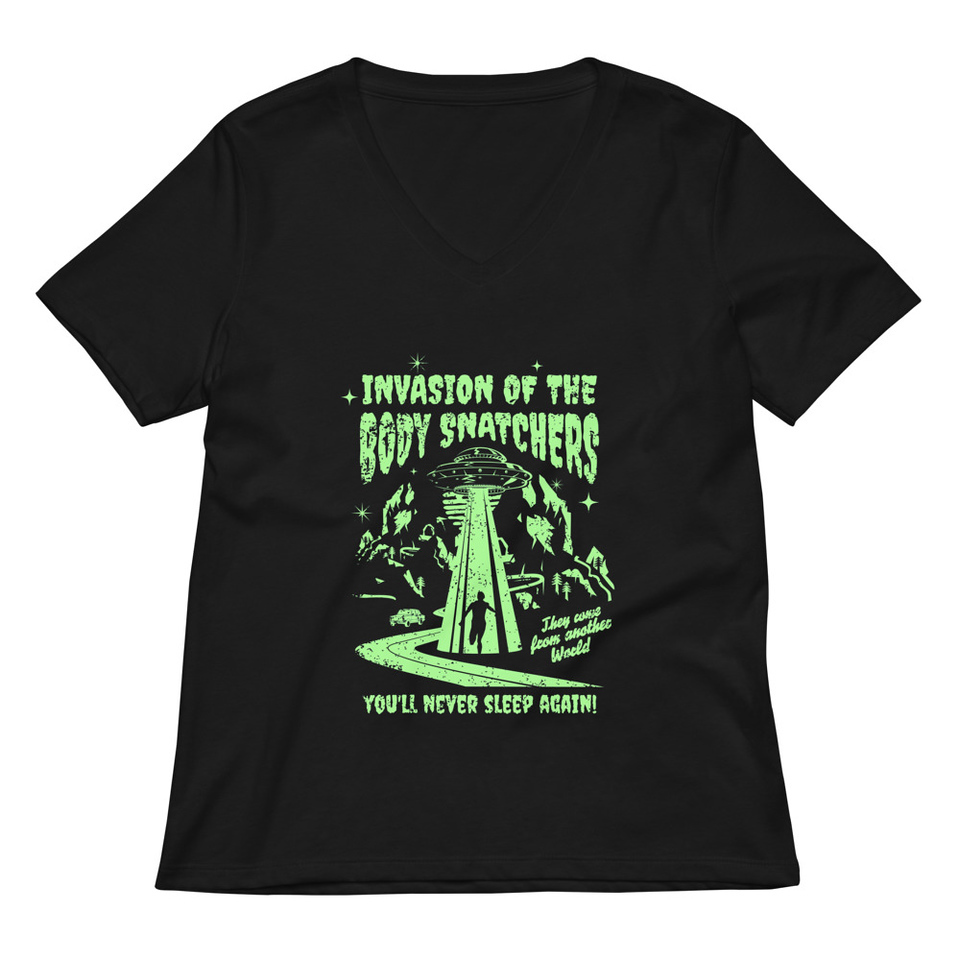 Body Snatchers - UFO Invasion Women's Relaxed V-Neck T-Shirt