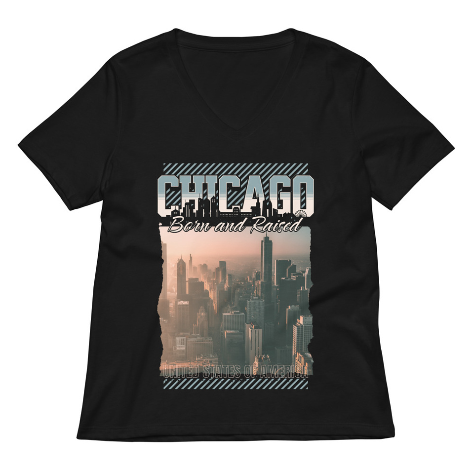 Born and Raised Women's Relaxed V-Neck T-Shirt