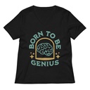 Born To Be Genius - Brain Women's Relaxed V-Neck T-Shirt
