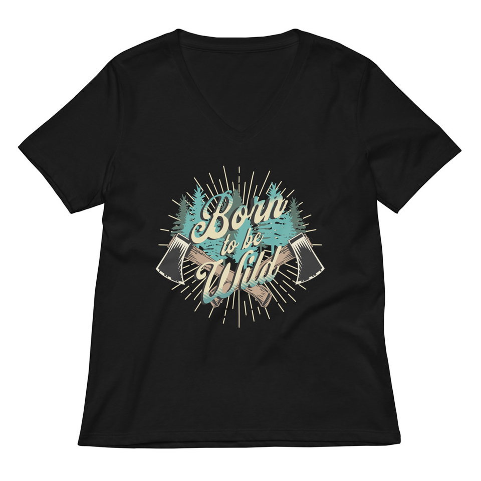 Born to be Wild (2) Women's Relaxed V-Neck T-Shirt