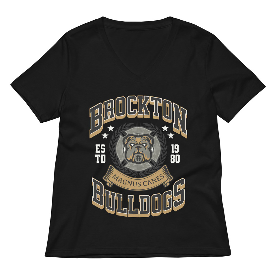 Brockton Bulldogs Women's Relaxed V-Neck T-Shirt